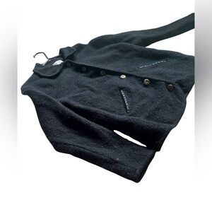 Vintage Black Button-Up Jacket 100% Wool